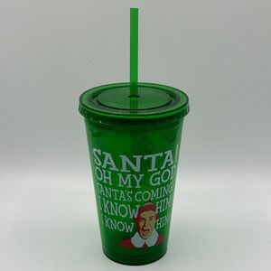 Icup Elf Movie Buddy the Elf "Santa Oh My God I Know Him" Tumbler Cup with Straw